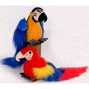 9" 2 Asst. Macaws, Blue &amp; Scarlet