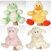 9" Assorted Farm Animal Hand Puppets With Squeaker