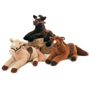 13" 3 Assorted Lying Horses With Saddle