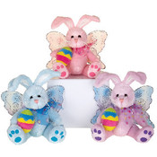 7" 3 Asst. Color Butterfly Bunnies