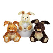 14.5" 3 Asst. Sitting Fancy Bunnies