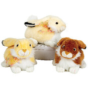 13" 3 Asst. Natural Color Crounching Bunnies