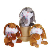 7" 3 Asst. Cutie Bunnies W/Jelly Bean Ribbon