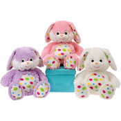 10" 3 Assorted Bunnies- Pink, White, Lavender