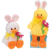 9.5" 2 Assorted Color Duck With Flower