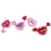 7" 4 Asst. Color Hanging Heart Sayings