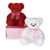 15" 2 Asst. Red/White Cuddle Bear