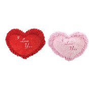 16" 2 Assorted Color Nubby Hearts,  Pink and Red