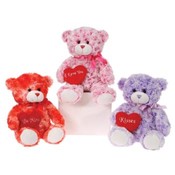 10" 3 Assorted Sitting Bears Holding Heart