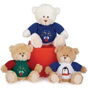 8" 3 Assorted Color Sweater Bears