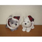 8" 2 Asst. Color Standing Christmas Scotties