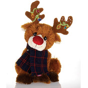 13" Sitting Reindeer W/Light-Up Antlers