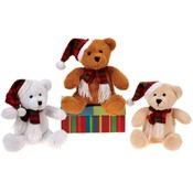 7" 3 Assorted Color Christmas Bears