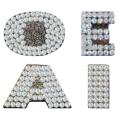 Cubic Zirconium Letter Dog Collar Charm