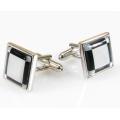 Men's Black and White Cufflilnk