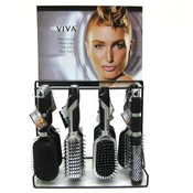 Icicles Assorted Hairbrushes Display Silver/Black