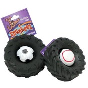 Spunkeez Vinyl Ball In the Tire Dog Toy 3.5"