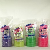 Partytime Plastic Cups 4 Assorted Neon Colors 16oz