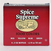 Spice Supreme Food Color 4 Pack Assorted