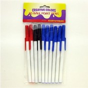 Ballpoint Stick Pens Assorted 10 Pack