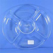 12" Clear Plastic Platter 5 Compartments