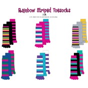 Women's Rainbow Striped Toe Socks - 3-Pack