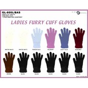Ladies Furry Cuff Gloves