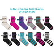 Tassle Pom Pom Slipper With Non Skids