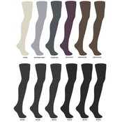 Sweater Knit Ribbed And Cable Tights - Queen Size