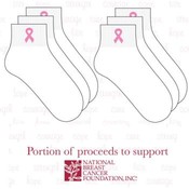 National Breast Cancer 3 Pk Athletic Quarter Sock