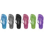 Ladies Comfort Flip Flops With Glitter Strap