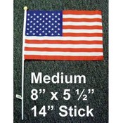 Polyester American Flags 8 inches by 5.5 inches