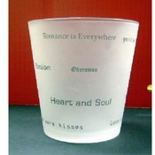Frosted Glass Vase/Planter by FTD with Love Saying