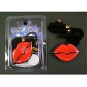 Flashing LED Red Lips Magnet and Lanyard Jewelry