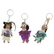 7 cm Porcelain Native American Doll Keychain