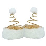 Gold and White Metallic Coil Santa Hat
