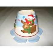 2 Pc. Snow Buddies Candle Shade and Plate