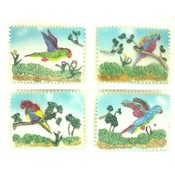 Stamp Shaped Bird Magnet Set