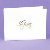 White Script Guest Book