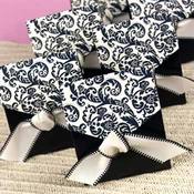 Black &amp; Ivory Flourish Favor Boxes