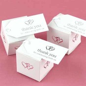 White Linked at Heart Favor Cards