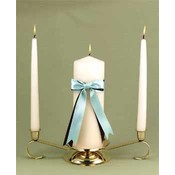 Brown &amp; Aqua - Duo - Unity Candle/Taper Set