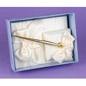 Ivory Graceful Ties Guest Book &amp; Pen Set