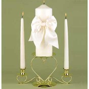 Ivory - Graceful Ties Unity Candle Set