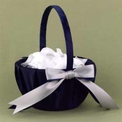 Navy &amp; Silver Darling Duo Flower Basket
