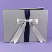 Navy &amp; Silver Darling Duo Guest Book