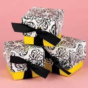 Yellow Filigree Favor Boxes