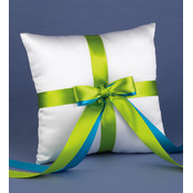 White Customized w/2 Colors Ring Pillow
