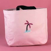 Pink Palm Tree Tote Bag