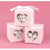 Pink Heart Window Favor Boxes